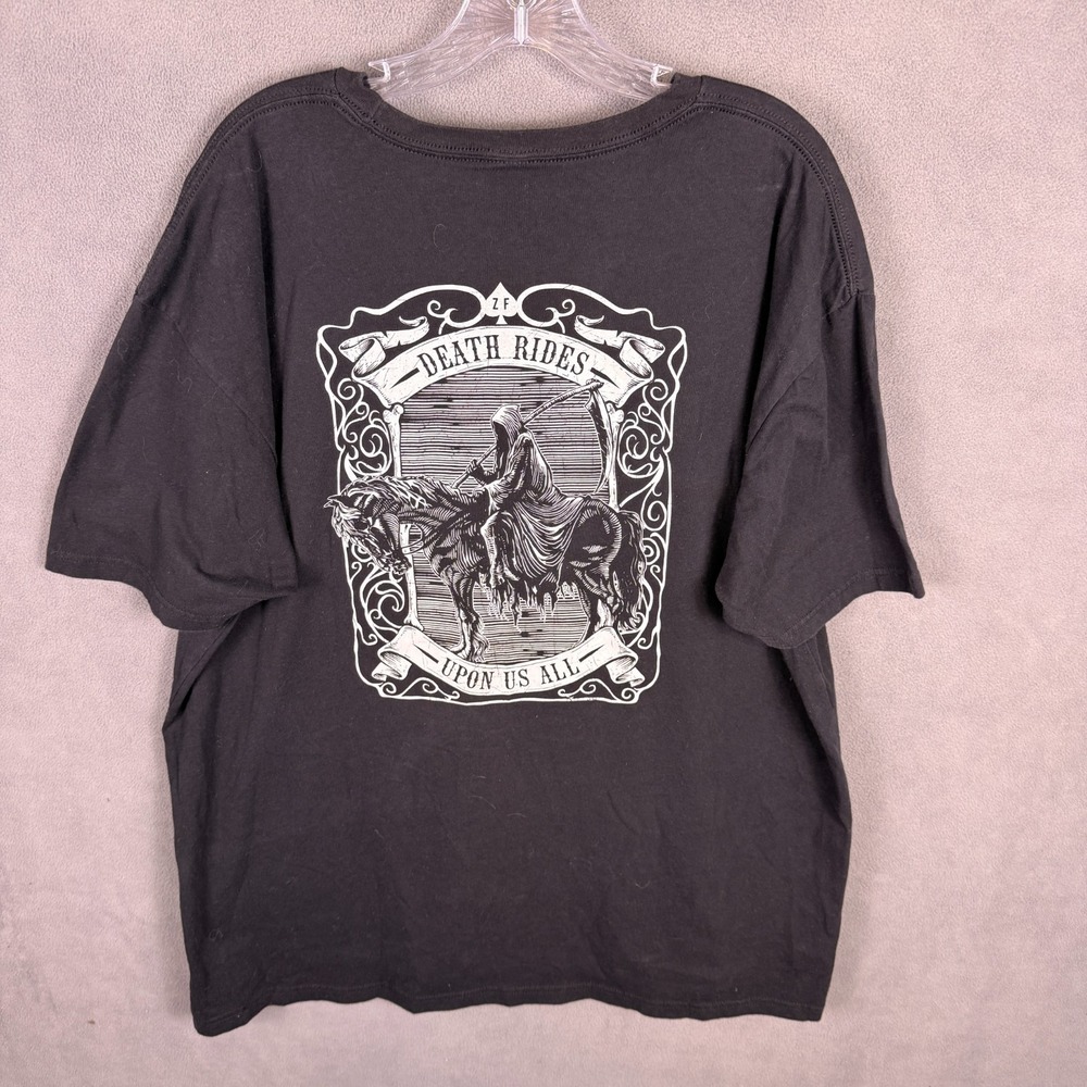 Zero Foxtrot T-Shirt-XXXL Military Skull 3XL 'Death Ride Upon Us All' USA Made